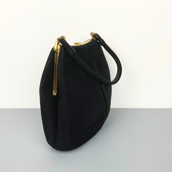 Vintage Coblentz Original Black Perma Suede Evening Bag Purse - Picture 14 of 16